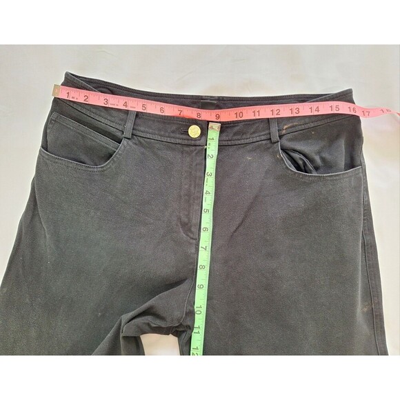 St John Jeans Black Straight Leg High Rise Stretch Designer Size 10 - Picture 7 of 8